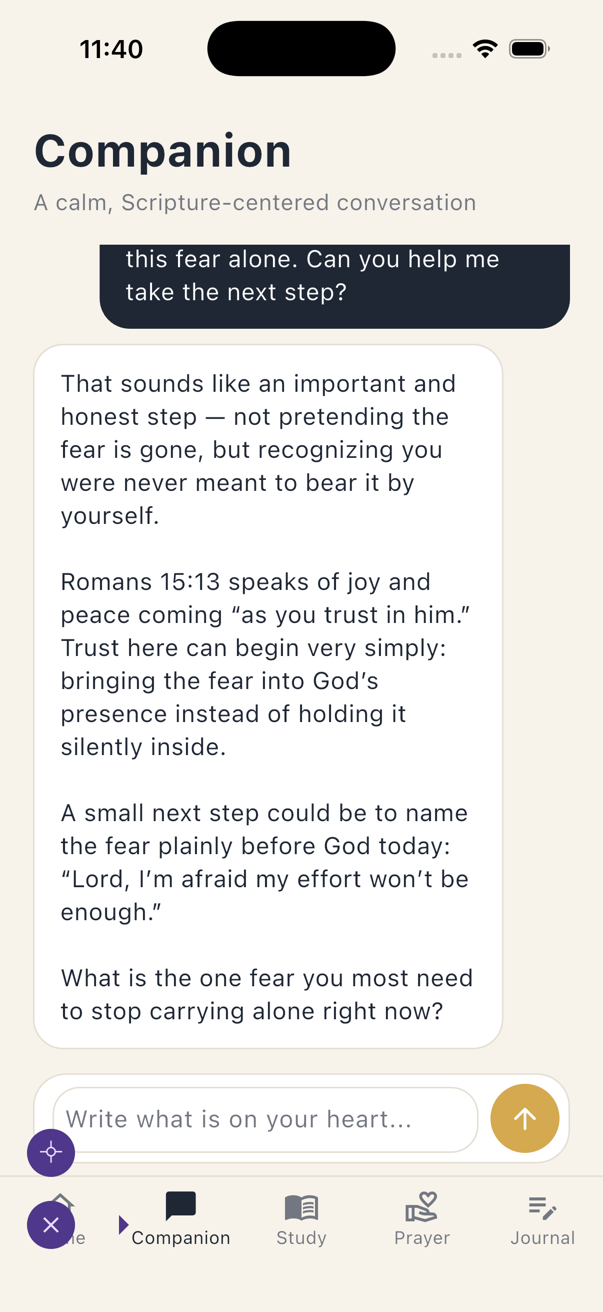 BibleMind study screen